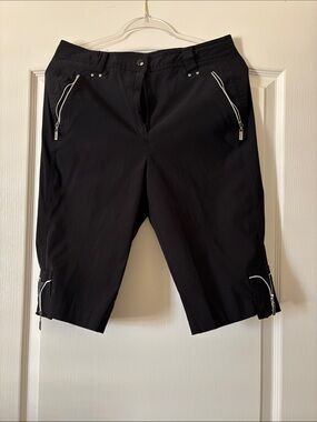 Jamie Sadack Black Zipper Pocket Golf Shorts size 12